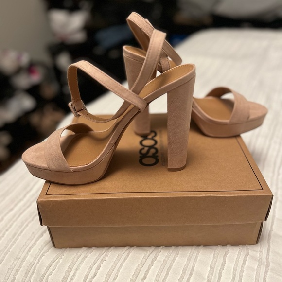 ASOS Platform Heels | 5 in heel / 1 in platform | beige suede | Size 10 US - Picture 3 of 10